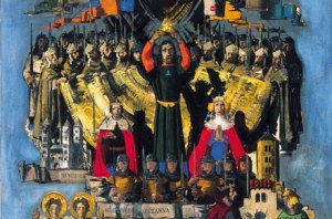 Aba-Novák Vilmos: Szent István felajánlja a koronát Szűz Máriának